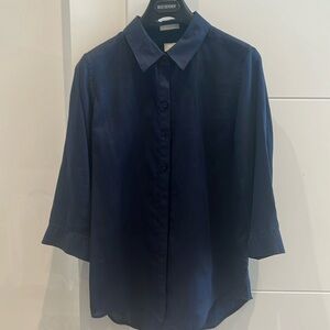 Chico’s Navy Blue No Iron 3/4 sleeve tunic